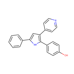 Oc1ccc(-c2[nH]c(-c3ccccc3)cc2-c2ccncc2)cc1 ZINC000026580255