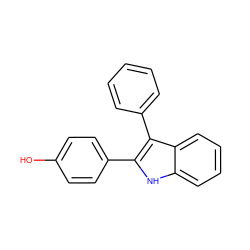 Oc1ccc(-c2[nH]c3ccccc3c2-c2ccccc2)cc1 ZINC000028564606