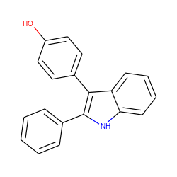 Oc1ccc(-c2c(-c3ccccc3)[nH]c3ccccc23)cc1 ZINC000028564598