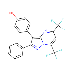 Oc1ccc(-c2c(-c3ccccc3)nn3c(C(F)(F)F)cc(C(F)(F)F)nc23)cc1 ZINC000013584996