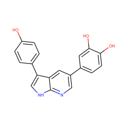 Oc1ccc(-c2c[nH]c3ncc(-c4ccc(O)c(O)c4)cc23)cc1 ZINC000103225152