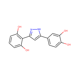 Oc1ccc(-c2cc(-c3c(O)cccc3O)n[nH]2)cc1O ZINC000473095746