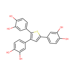 Oc1ccc(-c2cc(-c3ccc(O)c(O)c3)c(-c3ccc(O)c(O)c3)s2)cc1O ZINC000142483627