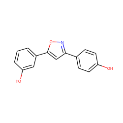 Oc1ccc(-c2cc(-c3cccc(O)c3)on2)cc1 ZINC000040829016