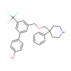 Oc1ccc(-c2cc(COCC3(c4ccccc4)CCNCC3)cc(C(F)(F)F)c2)cc1 ZINC000144409458