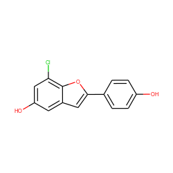 Oc1ccc(-c2cc3cc(O)cc(Cl)c3o2)cc1 ZINC000028377376