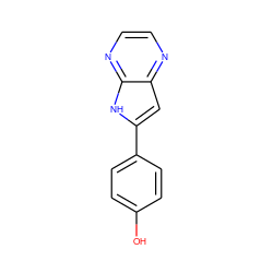 Oc1ccc(-c2cc3nccnc3[nH]2)cc1 ZINC000102185418