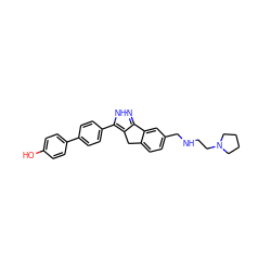 Oc1ccc(-c2ccc(-c3[nH]nc4c3Cc3ccc(CNCCN5CCCC5)cc3-4)cc2)cc1 ZINC000028822279