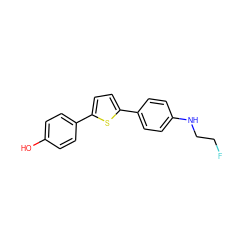 Oc1ccc(-c2ccc(-c3ccc(NCCF)cc3)s2)cc1 ZINC000028571835