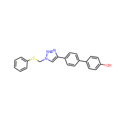 Oc1ccc(-c2ccc(-c3cn(CSc4ccccc4)nn3)cc2)cc1 ZINC000066114041