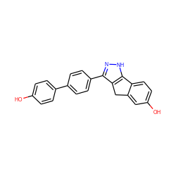 Oc1ccc(-c2ccc(-c3n[nH]c4c3Cc3cc(O)ccc3-4)cc2)cc1 ZINC000028822258