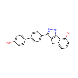 Oc1ccc(-c2ccc(-c3n[nH]c4c3Cc3cccc(O)c3-4)cc2)cc1 ZINC000028822283