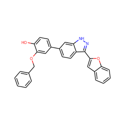 Oc1ccc(-c2ccc3c(-c4cc5ccccc5o4)n[nH]c3c2)cc1OCc1ccccc1 ZINC000166856123