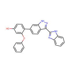 Oc1ccc(-c2ccc3c(-c4nc5ccccc5[nH]4)n[nH]c3c2)c(Oc2ccccc2)c1 ZINC000167306484