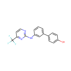 Oc1ccc(-c2cccc(Nc3nccc(C(F)(F)F)n3)c2)cc1 ZINC001772589639