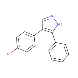 Oc1ccc(-c2cn[nH]c2-c2ccccc2)cc1 ZINC000031993649