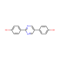 Oc1ccc(-c2cnc(-c3ccc(O)cc3)nc2)cc1 ZINC000013130062