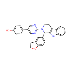 Oc1ccc(-c2cnc(N3CCc4c([nH]c5ccccc45)[C@@H]3c3ccc4c(c3)CCO4)nc2)cc1 ZINC000013487980