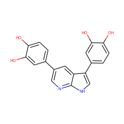 Oc1ccc(-c2cnc3[nH]cc(-c4ccc(O)c(O)c4)c3c2)cc1O ZINC000103225161