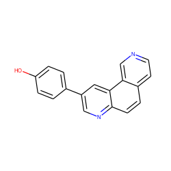 Oc1ccc(-c2cnc3ccc4ccncc4c3c2)cc1 ZINC000002047421