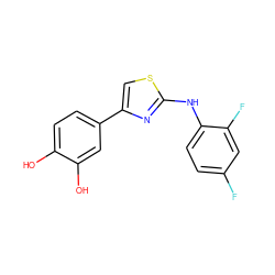 Oc1ccc(-c2csc(Nc3ccc(F)cc3F)n2)cc1O ZINC000002512068