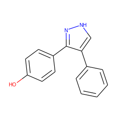 Oc1ccc(-c2n[nH]cc2-c2ccccc2)cc1 ZINC000078523275