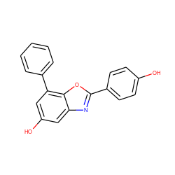 Oc1ccc(-c2nc3cc(O)cc(-c4ccccc4)c3o2)cc1 ZINC000012353800