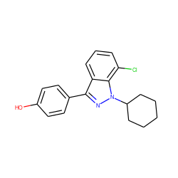 Oc1ccc(-c2nn(C3CCCCC3)c3c(Cl)cccc23)cc1 ZINC000013586342