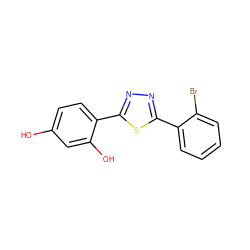 Oc1ccc(-c2nnc(-c3ccccc3Br)s2)c(O)c1 ZINC000028712180