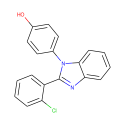 Oc1ccc(-n2c(-c3ccccc3Cl)nc3ccccc32)cc1 ZINC000028567509