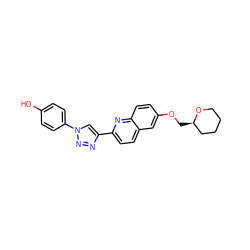 Oc1ccc(-n2cc(-c3ccc4cc(OC[C@@H]5CCCCO5)ccc4n3)nn2)cc1 ZINC001772645284