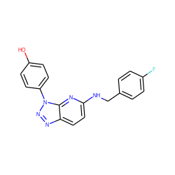 Oc1ccc(-n2nnc3ccc(NCc4ccc(F)cc4)nc32)cc1 ZINC000073293724