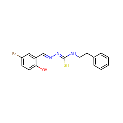 Oc1ccc(Br)cc1/C=N/N=C(\S)NCCc1ccccc1 ZINC000003239813