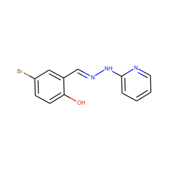 Oc1ccc(Br)cc1/C=N/Nc1ccccn1 ZINC000004738497