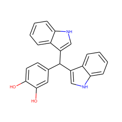 Oc1ccc(C(c2c[nH]c3ccccc23)c2c[nH]c3ccccc23)cc1O ZINC000004172310