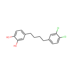 Oc1ccc(CCCCc2ccc(Cl)c(Cl)c2)cc1O ZINC000028896202