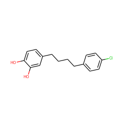 Oc1ccc(CCCCc2ccc(Cl)cc2)cc1O ZINC000028896193