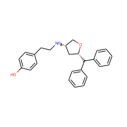 Oc1ccc(CCN[C@@H]2CO[C@H](C(c3ccccc3)c3ccccc3)C2)cc1 ZINC000103228704