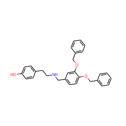 Oc1ccc(CCNCc2ccc(OCc3ccccc3)c(OCc3ccccc3)c2)cc1 ZINC000045228655