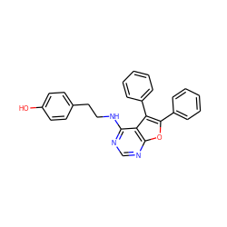 Oc1ccc(CCNc2ncnc3oc(-c4ccccc4)c(-c4ccccc4)c23)cc1 ZINC000053313115