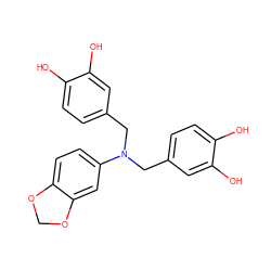 Oc1ccc(CN(Cc2ccc(O)c(O)c2)c2ccc3c(c2)OCO3)cc1O ZINC000043025436