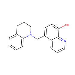 Oc1ccc(CN2CCCc3ccccc32)c2cccnc12 ZINC000003646579