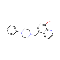 Oc1ccc(CN2CCN(c3ccccc3)CC2)c2cccnc12 ZINC000054104449