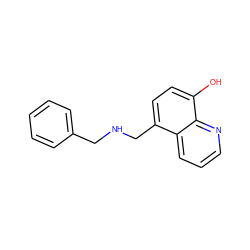 Oc1ccc(CNCc2ccccc2)c2cccnc12 ZINC000031689272