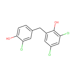 Oc1ccc(Cc2cc(Cl)cc(Cl)c2O)cc1Cl ZINC000001760437