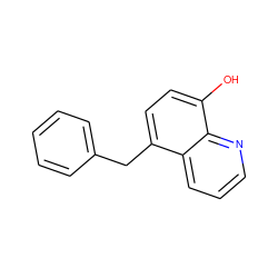 Oc1ccc(Cc2ccccc2)c2cccnc12 ZINC000001664763