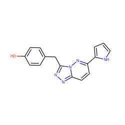 Oc1ccc(Cc2nnc3ccc(-c4ccc[nH]4)nn23)cc1 ZINC000166087145