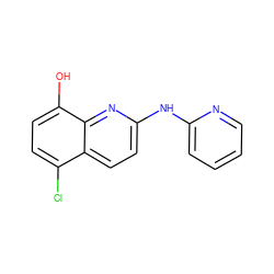 Oc1ccc(Cl)c2ccc(Nc3ccccn3)nc12 ZINC000653722021