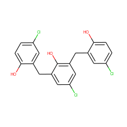 Oc1ccc(Cl)cc1Cc1cc(Cl)cc(Cc2cc(Cl)ccc2O)c1O ZINC000001679491