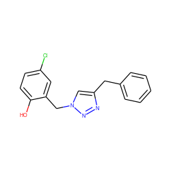 Oc1ccc(Cl)cc1Cn1cc(Cc2ccccc2)nn1 ZINC000040934350